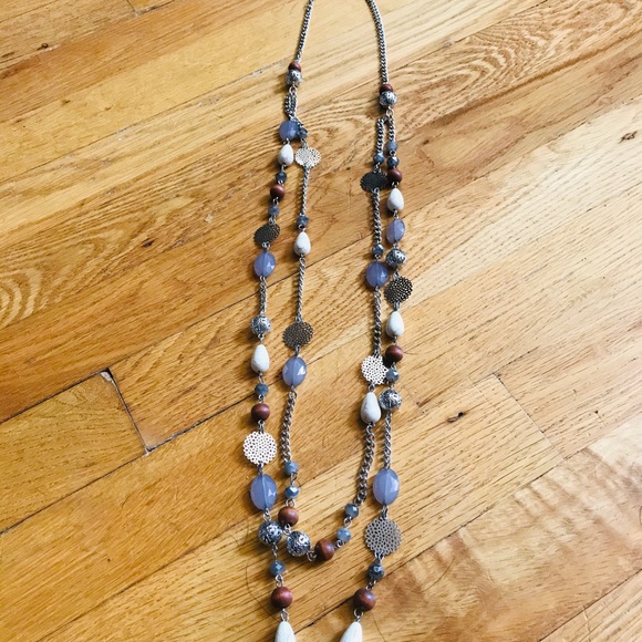 NWT layered stone/wood necklace - Picture 3 of 6